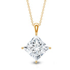 Rosec Jewels-5 Carat Lab Grown Diamond Princess Cut Solitaire Necklace IGI Certified