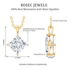 3 Carat Solitaire Lab Grown Diamond Princess Cut Necklace with IGI Certificate Lab - ( E-VS1 ) - Rosec Jewels