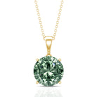 IGI Certified Round Lab Grown Green Diamond Solitaire Necklace 5 Carat Vivid Green - VS1 - Rosec Jewels