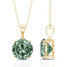 IGI Certified Round Lab Grown Green Diamond Solitaire Necklace 5 Carat Vivid Green - VS1 - Rosec Jewels