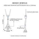 Certified Round Cut Diamond Cluster Necklace Natural - ( HI-SI ) - Rosec Jewels