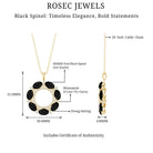 3 CT Oval Cut Black Spinel Elegant Pendant with Moissanite AAA - Rosec Jewels