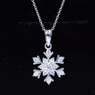 Certified Moissanite Snowflake Pendant Necklace for Women D-VS1 - Rosec Jewels