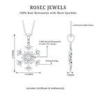 Certified Moissanite Snowflake Pendant Necklace for Women D-VS1 - Rosec Jewels