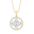 Simple Moissanite Flower Pendant with Halo D-VS1 - Rosec Jewels