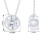 2 CT Certified Moissanite Solitaire Necklace in Bezel Setting Moissanite - ( D-VS1 ) - Color and Clarity - Rosec Jewels