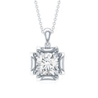 Certified Moissanite Solitaire Pendant in Prong Setting D-VS1 - Rosec Jewels