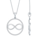 Diamonds Infinity Eternity Pendant Necklace Lab - ( EF-VS ) - Rosec Jewels