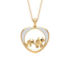 Rosec Jewels-Diamond and Gold Heart Elephant Pendant Necklace