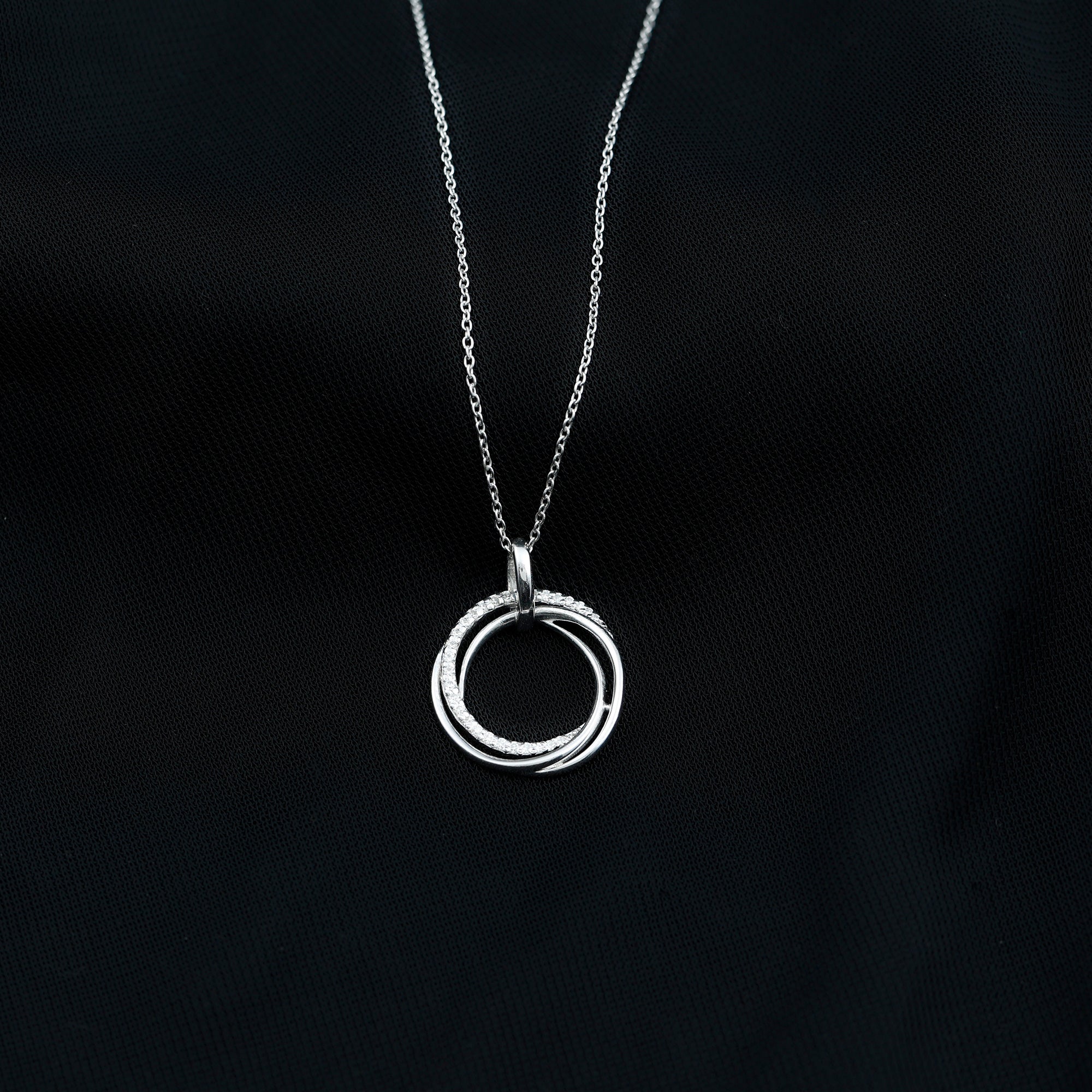 Certified Diamond Eternity Circle Necklace For Her Lab - ( EF-VS ) - Rosec Jewels
