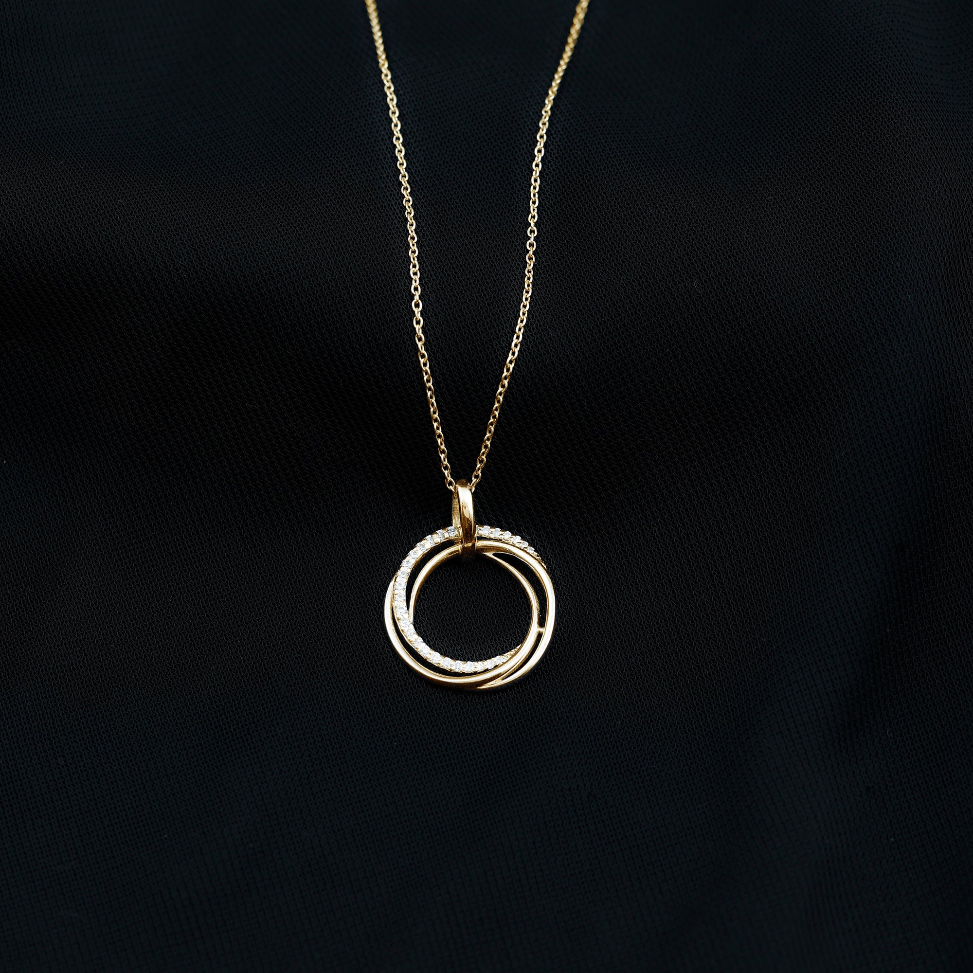 Certified Diamond Eternity Circle Necklace For Her Lab - ( EF-VS ) - Rosec Jewels