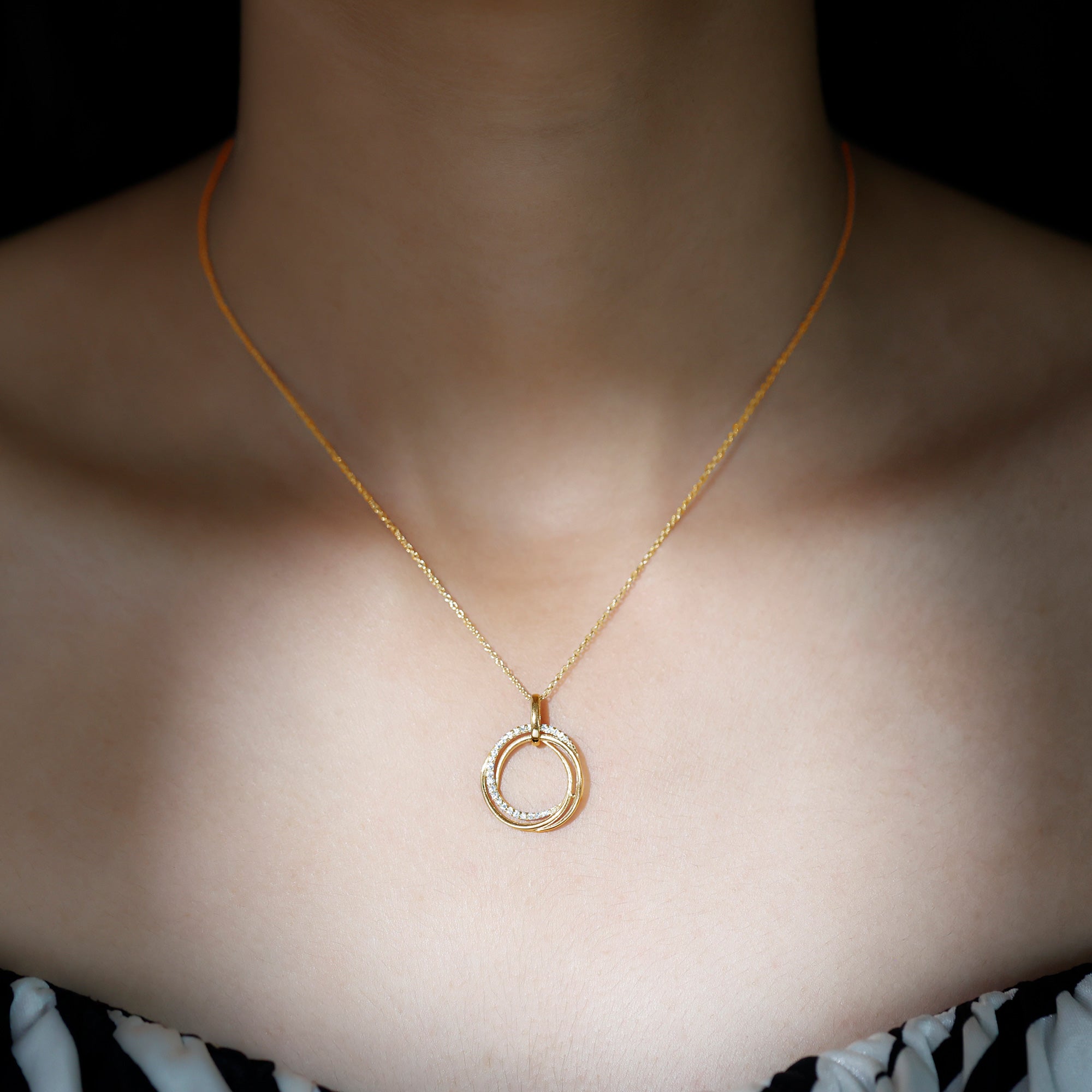 Certified Diamond Eternity Circle Necklace For Her Lab - ( EF-VS ) - Rosec Jewels