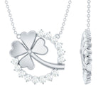 Certified Diamond Lucky 4 Leaf Necklace Lab - ( EF-VS ) - Rosec Jewels