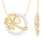 Certified Diamond Lucky 4 Leaf Necklace Lab - ( EF-VS ) - Rosec Jewels