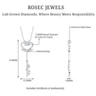 Diamond Key Necklace with Angel Wings Lab - ( EF-VS ) - Rosec Jewels