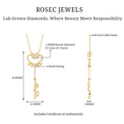Diamond Key Necklace with Angel Wings Lab - ( EF-VS ) - Rosec Jewels