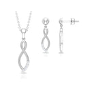 Diamond Infinity Jewelry Set for Women Lab - ( EF-VS ) - Rosec Jewels