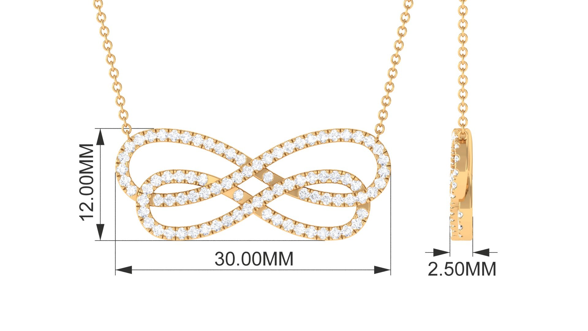 Rosec Jewels-Diamond Twin Infinity Interlock Necklace