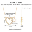 Diamond 2 Heart Promise Necklace Lab - ( EF-VS ) - Rosec Jewels