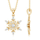 Certified Diamond Snowflake Christmas Necklace Lab - ( EF-VS ) - Rosec Jewels