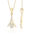 Certified Round Cut Diamond Cluster Necklace Lab - ( EF-VS ) - Rosec Jewels