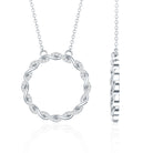 Diamond Twisted Eternity Necklace in Pave Setting Lab - ( EF-VS ) - Rosec Jewels