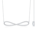Diamond Sideway Infinity Pendant Necklace Lab - ( EF-VS ) - Rosec Jewels