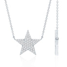 Diamond Star Pendant Necklace in Pave Setting Lab - ( EF-VS ) - Rosec Jewels