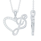Rosec Jewels-Diamond Heart and Music Note Pendant Necklace