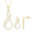Rosec Jewels-Infinity Earrings and Necklace Set with 3/4 CT Diamond