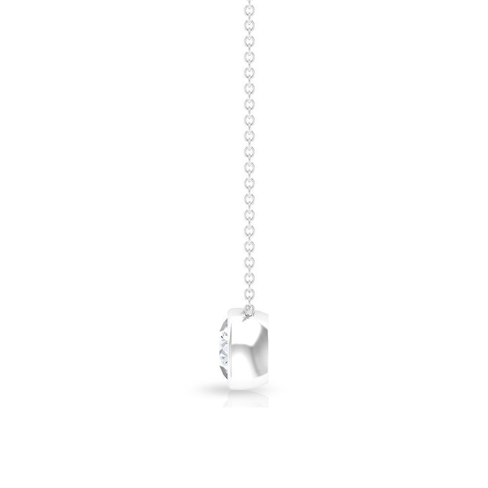 Bezel Set 3 Carat Moissanite Solitaire Necklace D-VS1 - Rosec Jewels