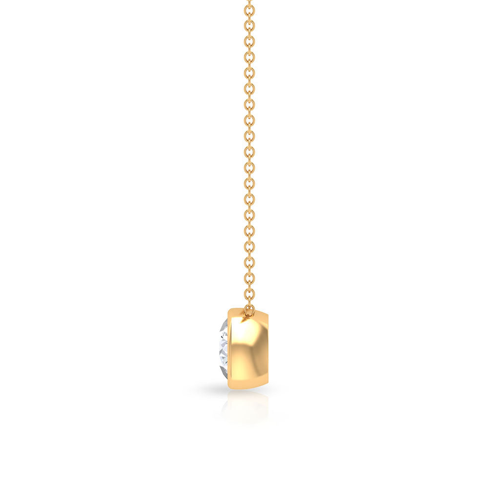 Bezel Set 3 Carat Moissanite Solitaire Necklace D-VS1 - Rosec Jewels