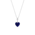 1 CT Heart Shape Lab Created Blue Sapphire Solitaire Pendant for Women Lab Created Blue Sapphire - ( AAAA ) - Quality - Rosec Jewels