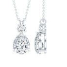 Certified Moissanite Teardrop Pendant Necklace D-VS1 - Rosec Jewels