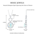 Natural Ethiopian Opal Drop Pendant Necklace with Diamond AAA - Rosec Jewels