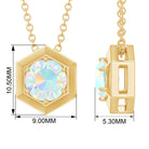 0.75 CT Ethiopian Opal Solitaire Hexagon Pendant Necklace Ethiopian Opal - ( AAA ) - Quality - Rosec Jewels