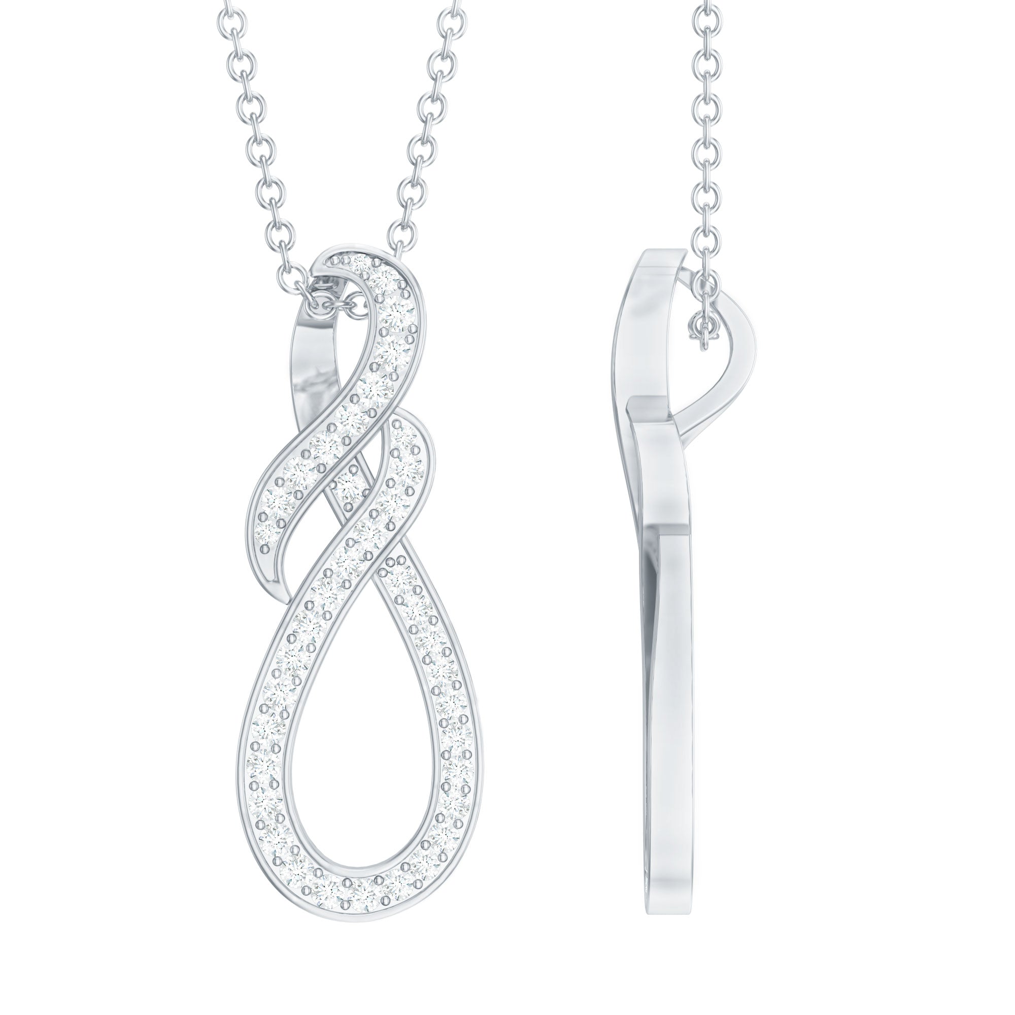 Natural Diamond Infinity Pendant Necklace