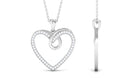 Rosec Jewels-Pave Set Diamond Open Heart Pendant in Gold