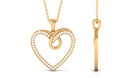 Rosec Jewels-Pave Set Diamond Open Heart Pendant in Gold