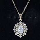 Vintage Style Oval Moissanite Bridal Necklace With Chain D-VS1 - Rosec Jewels