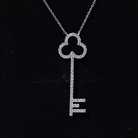 Certified Lab Grown Diamond Key Necklace For Women Lab - ( EF-VS ) - Rosec Jewels