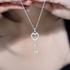Lab Grown Diamond Key To My Heart Pendant Necklace Lab - ( EF-VS ) - Rosec Jewels