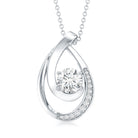 0.9 Carat Round Lab Grown Diamond Teardrop Necklace for Women Lab - ( EF-VS ) - Rosec Jewels