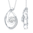 0.9 Carat Round Lab Grown Diamond Teardrop Necklace for Women Lab - ( EF-VS ) - Rosec Jewels