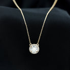 Rosec Jewels-Certified Lab Created Diamond Halo Necklace For Bride