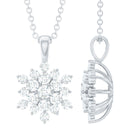 Rosec Jewels-Certified Lab Grown Diamond Snowflake Necklace For Women