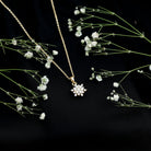 Rosec Jewels-Certified Lab Grown Diamond Snowflake Necklace For Women
