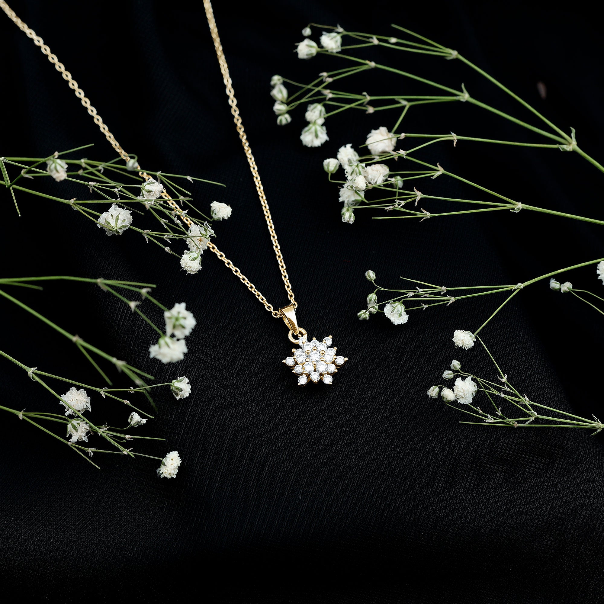 Rosec Jewels-Certified Lab Grown Diamond Snowflake Necklace For Women