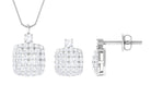 Rosec Jewels-Certified Lab Grown Diamond Bridal Necklace Earring Set