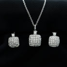 Rosec Jewels-Certified Lab Grown Diamond Bridal Necklace Earring Set